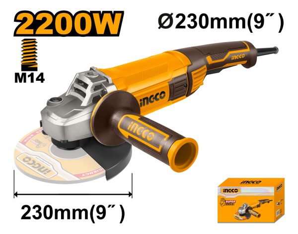 Amoladora Angular 9 2200w Ingco Ag220018 - Imagen 2