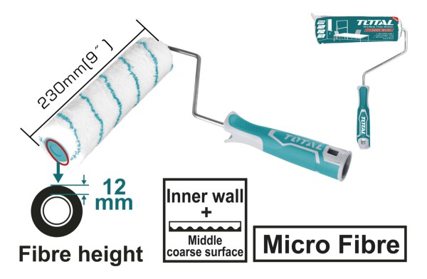 Rodillo De Microfibra 9 Fibra 12mm De Altura Total Tht8592d - Imagen 3