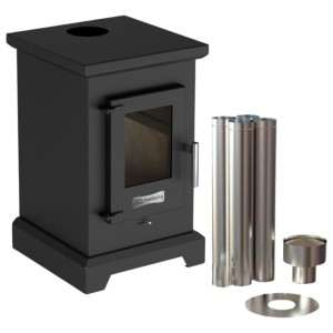Calefactor A Leña Doble Comb Dublin 50m2 Kit Techo Metavila