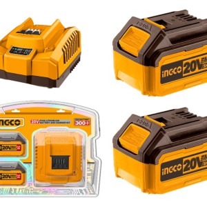 Kit 2 Baterias 20v 4.0 Amp + 1 Cargador Ingco Fbcpk1424