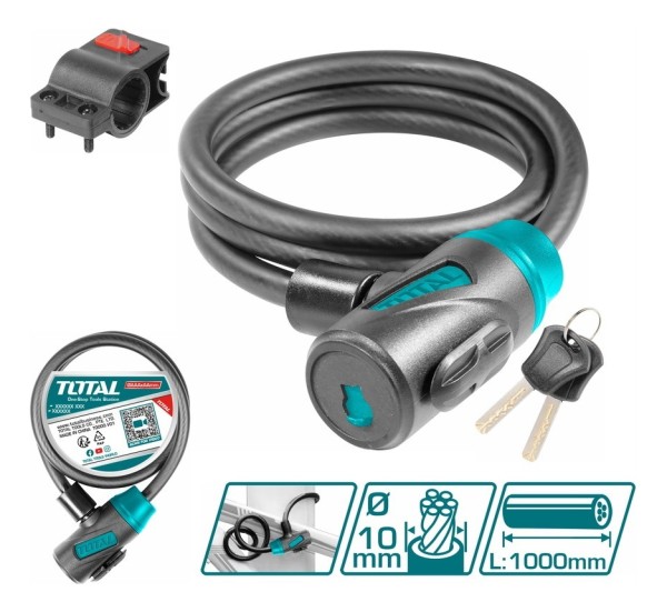 Candado Tranca Para Bicicleta 10x1000mm Total Tbk11010 - Imagen 2