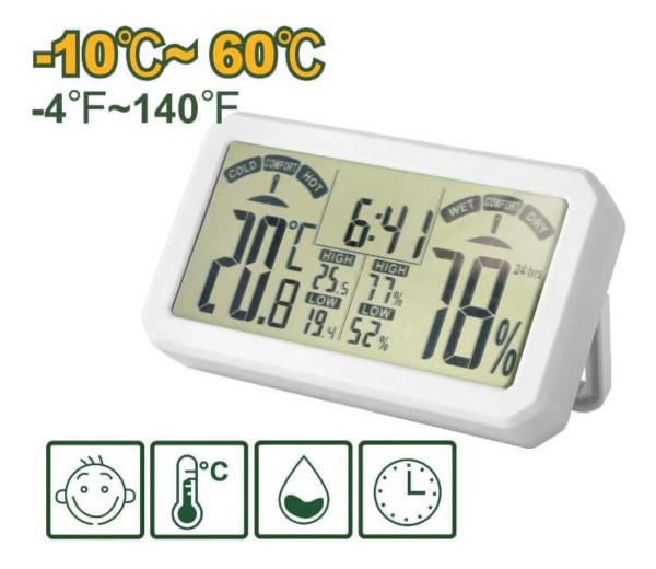 Reloj Medidor Humedad Y Temperatura Digital Jadever - Imagen 2