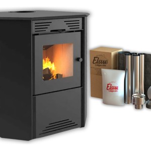 Calefactor 75mt2 Doble Combustión Esquinero 790gf + Kit Caño