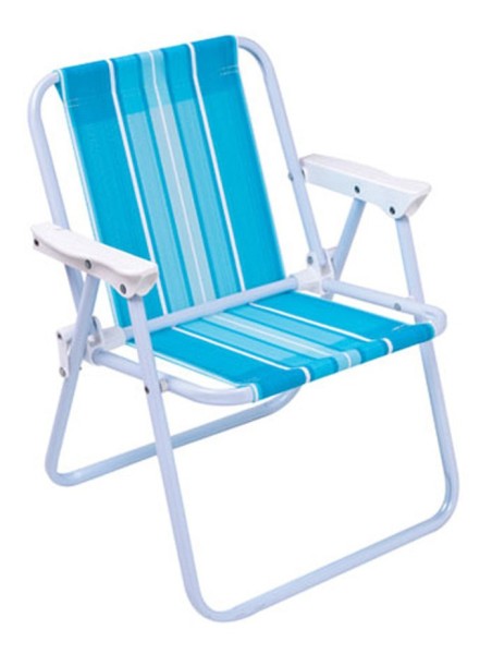 Silla Infantil Plegable Alta De Acero Mor A Rayas 2009