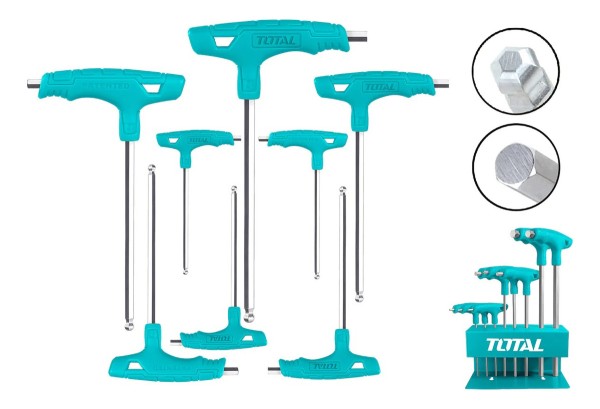 Set X 8 Llave Allen Hex Con Mango Total