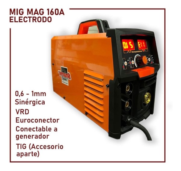Soldadora Inverter Smarter Mig Mag Electrodo Sin Gas 160 A - Imagen 2