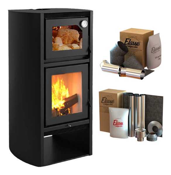 Calefactor A Leña Con Horno 1490gf + Kit Techo + Kit Pared