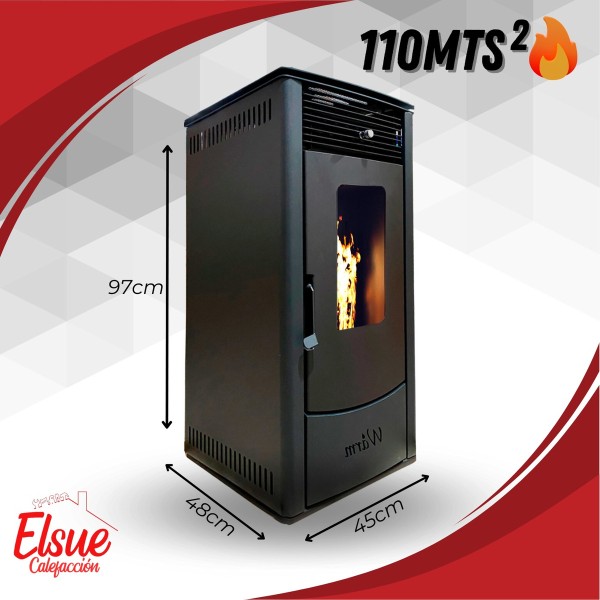 Calefactor Estufa A Pellet Warm 11kw 110m2 C/caños Sr-ds11 - Imagen 2