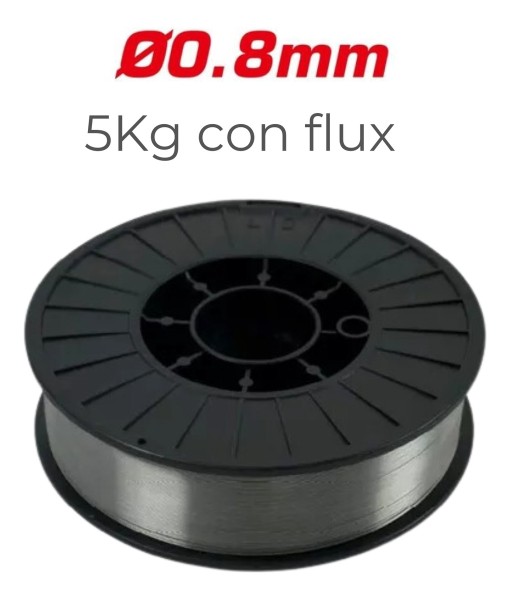 Rollo Bobina De Alambre Para Soldar Sin Gas -flux 0.8 De 5kg - Imagen 2