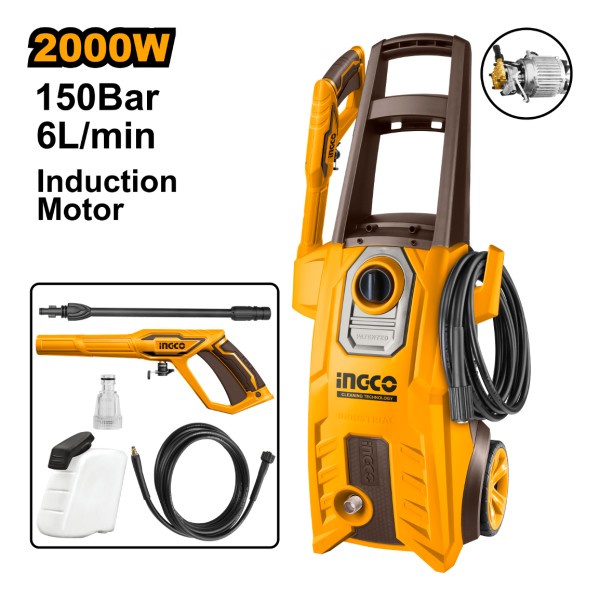 Hidrolavadora 150bar 2000w Motor Induccion Ingco Hpwr20008 - Imagen 2