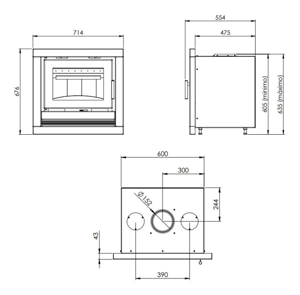 Calefactor Ecológico Doble Combustión Inserto 700ins 96m2 - Imagen 4