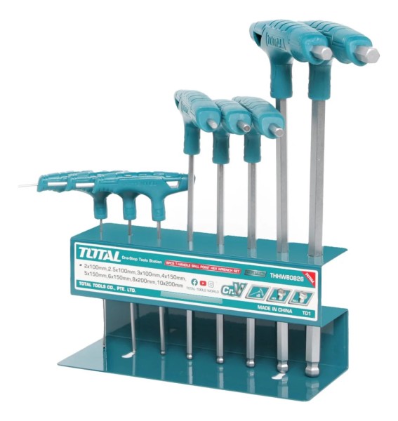 Set X 8 Llave Allen Hex Con Mango Total - Imagen 3