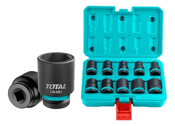 Set Juego De 10 Dados De Impacto Total Encastre 1/2''