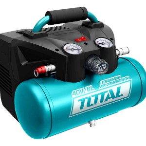 Compresor Inalambrico Sin Aceite Total 6 Litros 120psi 40v