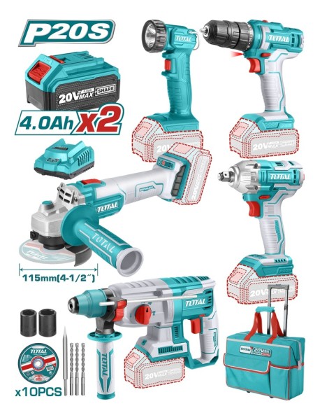 Kit Atornillador Llave Impacto Rotomartillo Amoladora 20v - Imagen 4