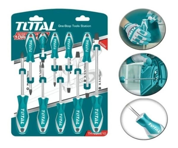 Juego De 10 Destornilladores Total Tht250610 - Imagen 2