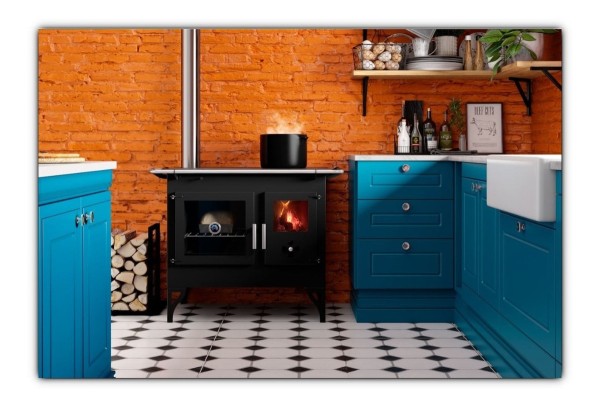 Cocina Calefactor A Leña 115 M2 Doble Combustion F820f - Imagen 4