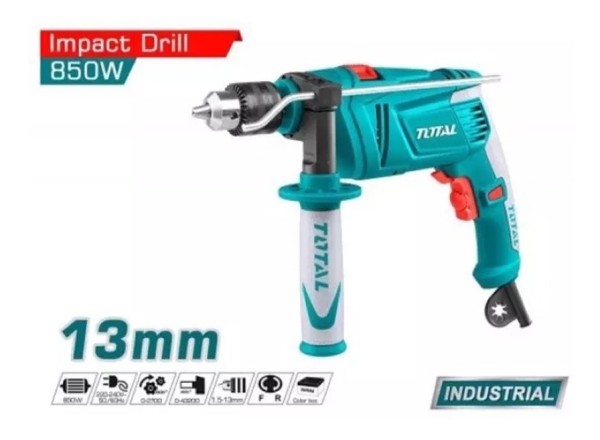 Taladro Percutor 13mm 850w 2700rpm Total Tg109136 Elsue - Imagen 3