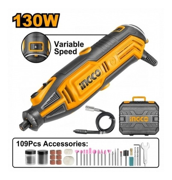 Mini Torno 130w Con 109 Accesorios Ingco Mg13328 - Imagen 2