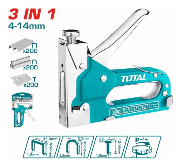 Grapadora 3en1 Ajustable Total Tht31143 Calidad Profesional - Imagen 2
