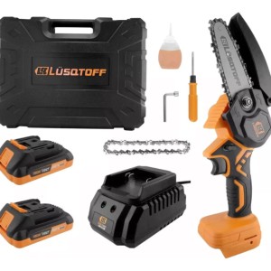 Mini Motosierra Con 2 Baterias Cargador Cadenas 18v Lusqtoff