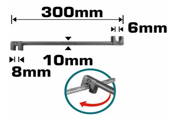 Doblador Hierro Grinfa Combinada 6mm 8mm Total Thbeb06082 - Imagen 2