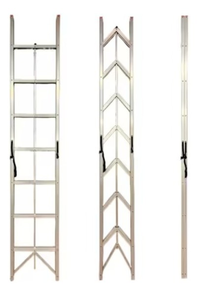 Escalera Aluminio Plegable Campacta 8 Esc 2.4m Hasta 150kg - Imagen 2