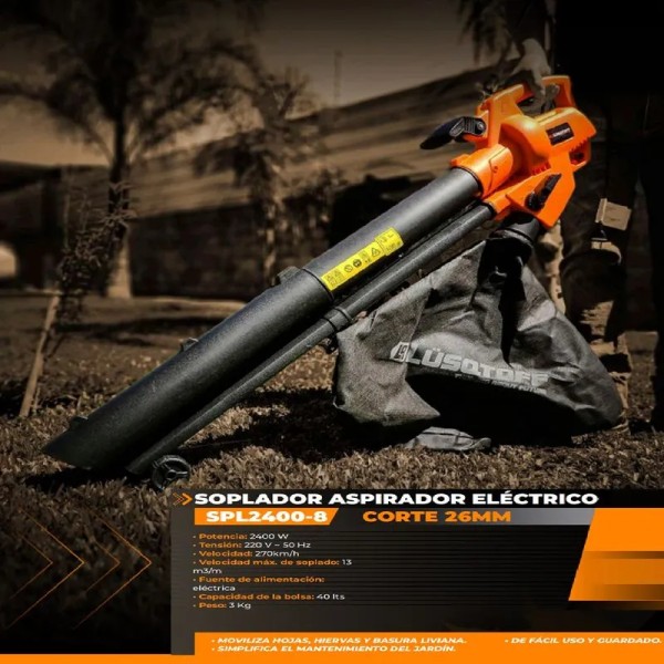 Soplador Aspiradora Trituradora Eléctrica 2400w Lusqtoff - Imagen 5