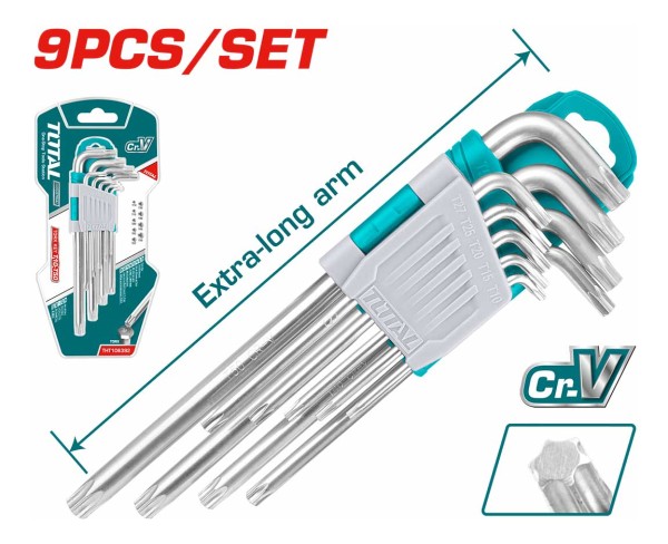 Set 9 Llaves Torx Total Cromo Vanadio Tht106391 Industrial - Imagen 3