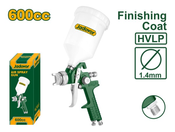 Pistola De Pintar Hvlp 600cc Tacho Plastico Jadever Jdga1506 - Imagen 3
