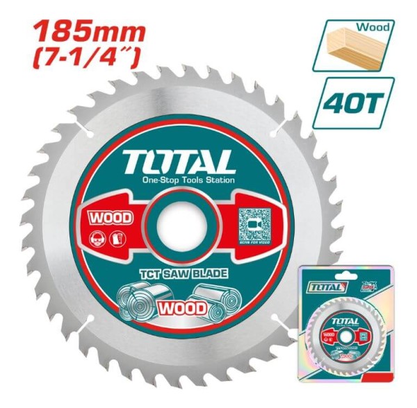 Disco Sierra Circular 7 1/4´´ 40 D 185mm Total Tac231415 - Imagen 3
