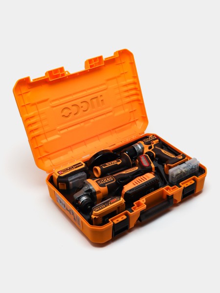Kit Atornillador + Amoladora Sin Carbones Con Bateria Ingco - Imagen 6