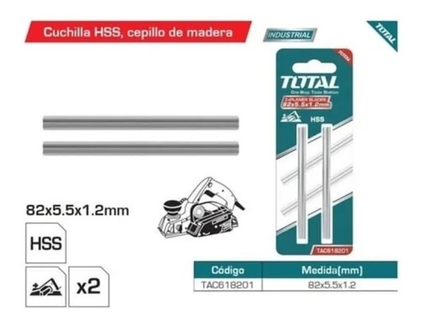 Juego De Cuchillas Para Garlopa Total 2pzas Tac618201 - Imagen 2