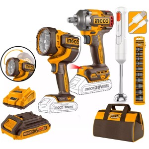 Set Llave De Impacto Bate + Linterna Mixer Cosli240961 Ingco