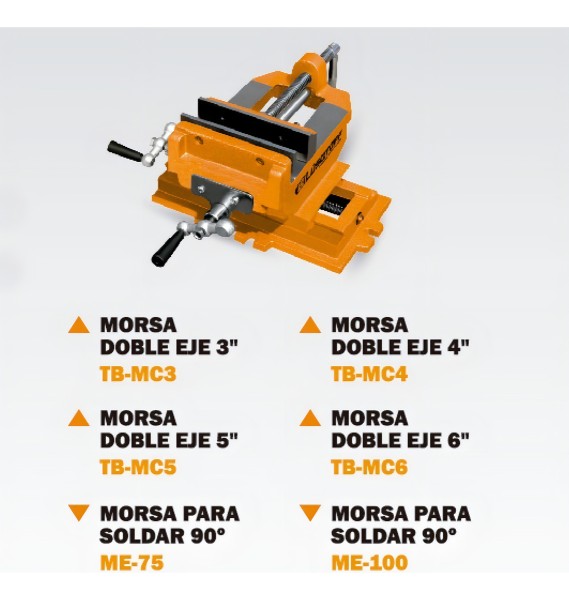 Morsa Cruz Doble Eje Para Taladro 55mm Agujereador Lusqtoff - Imagen 4