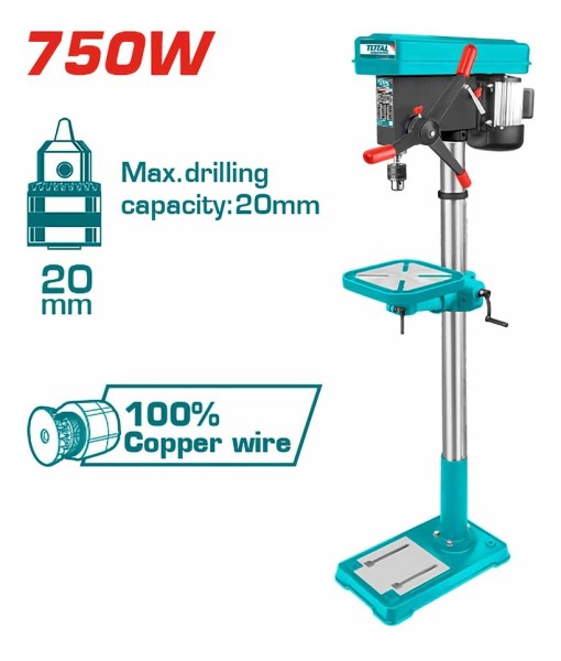 Taladro De Pie/columna 750w 20mm Total Tdp207505 - 16 Vel - Imagen 2