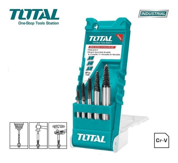 Set De 5 Extractores De Tornillos Total Tacse0056 - Imagen 2
