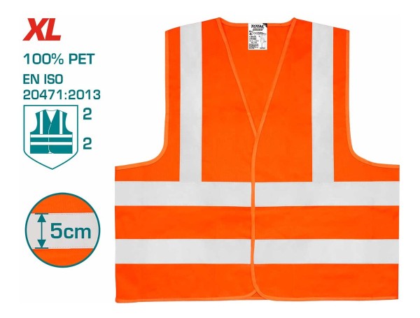 Chaleco Obra Moto Reflectivo Fluorescente Total Tsp503 - Imagen 2