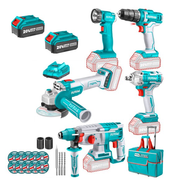 Kit Atornillador Llave Impacto Rotomartillo Amoladora 20v - Imagen 3