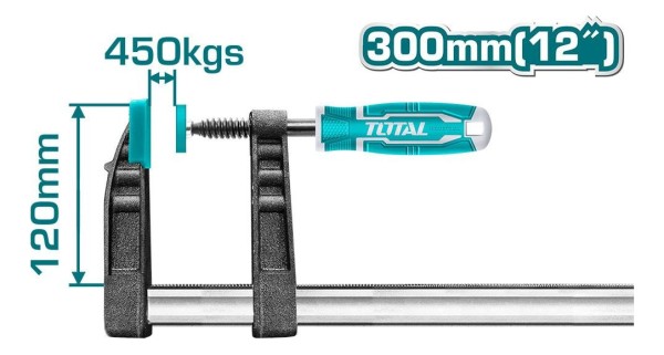 Prensa Sargento Tipo F Total 120x300mm Tht1321201 Industrial - Imagen 3