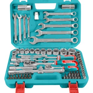 Kit De Herramientas Llaves Crique Y Dados 82ps 1/4-1/2 Total