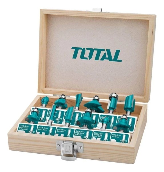 Juego De 12 Fresas Router Encastre 12mm Total Tacsr2121