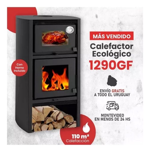 Calefactor Horno Doble Combustion Metavila Lyon 110mt2 Elsue - Imagen 4