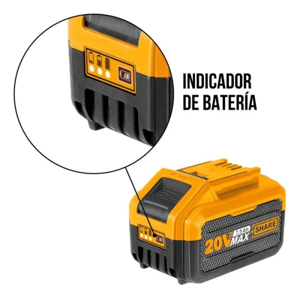 Bateria Litio 7.5 Ah 20 Volt Ingco Fbli2075 - Imagen 3