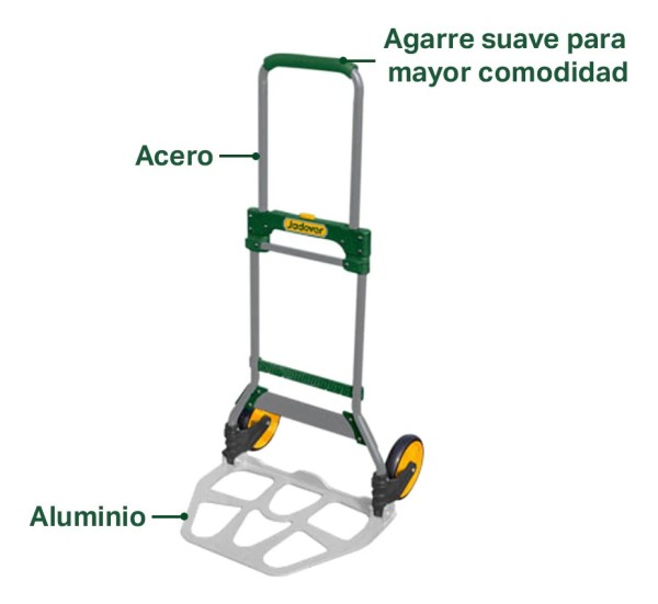 Carro Carga Multiuso De Mano 100kg Plegable Jadever Jdwb9a10 - Imagen 3