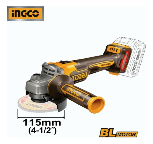 Kit Atornillador + Amoladora Sin Carbones Con Bateria Ingco - Imagen 4