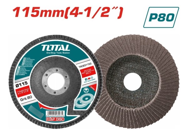Pack X 10 Discos Flap Acero Madera P80 Total Tac631153 - Imagen 2