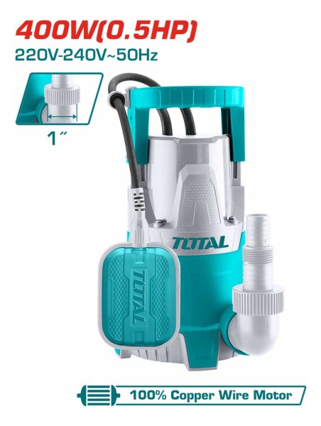 Bomba Sumergible De Aguas Limpias 400w Total Twp64001 - Imagen 2
